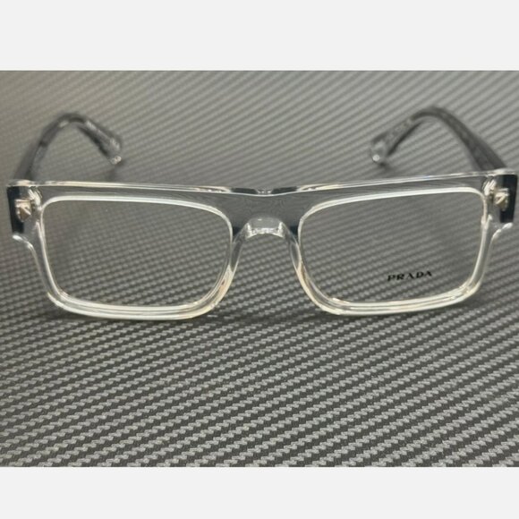 PRADA Transparent Grey Men's 57 mm Eyeglasses - Picture 2 of 5